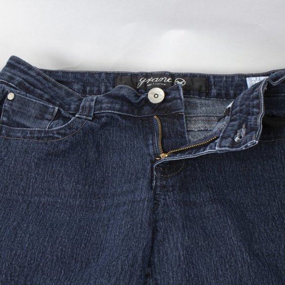 Grane Straight Fit 9 (28 X 31) Women's Denim Jeans Dark Wash Zip Fly Distressed - Picture 5 of 9